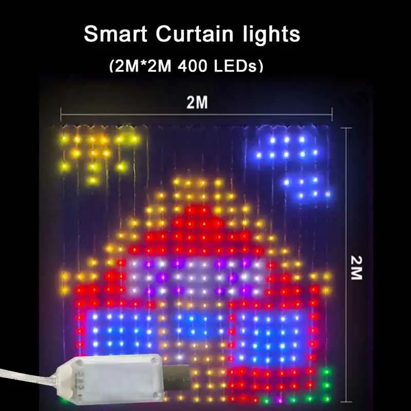 

Умные светодиодные гирлянды-шторы RGB 400 диодов Bluetooth