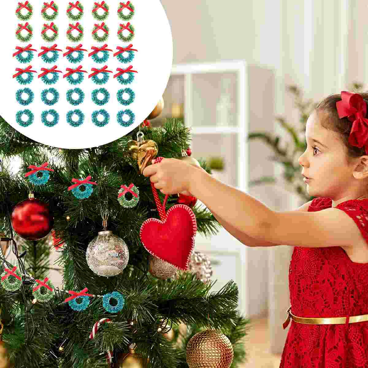 

30Pcs Small Christmas Wreath Christmas Hanging Wreath Miniature Wreath Christmas Tree Wreath Christmas Crafts Wreaths
