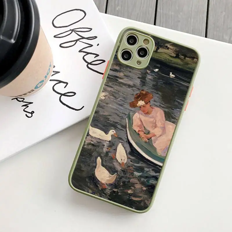 Claude Monet Print Phone Case for iPhone 14 11 12 13 Mini Pro Max 8 7 Plus X XR XS MAX Translucent Matte Cover
