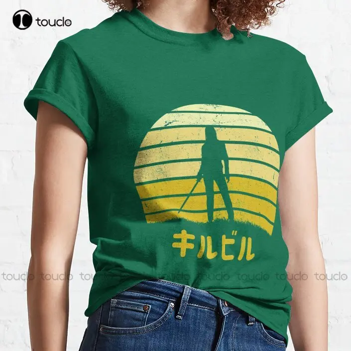 Классическая футболка Vaporwave Kill Bill индивидуальная унисекс с цифровым принтом Aldult