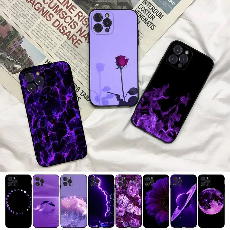 

Purple Aesthetic Phone Case For iPhone 8 7 6 6S Plus X SE 2020 XR XS 14 11 12 13 Mini Pro Max Mobile Case