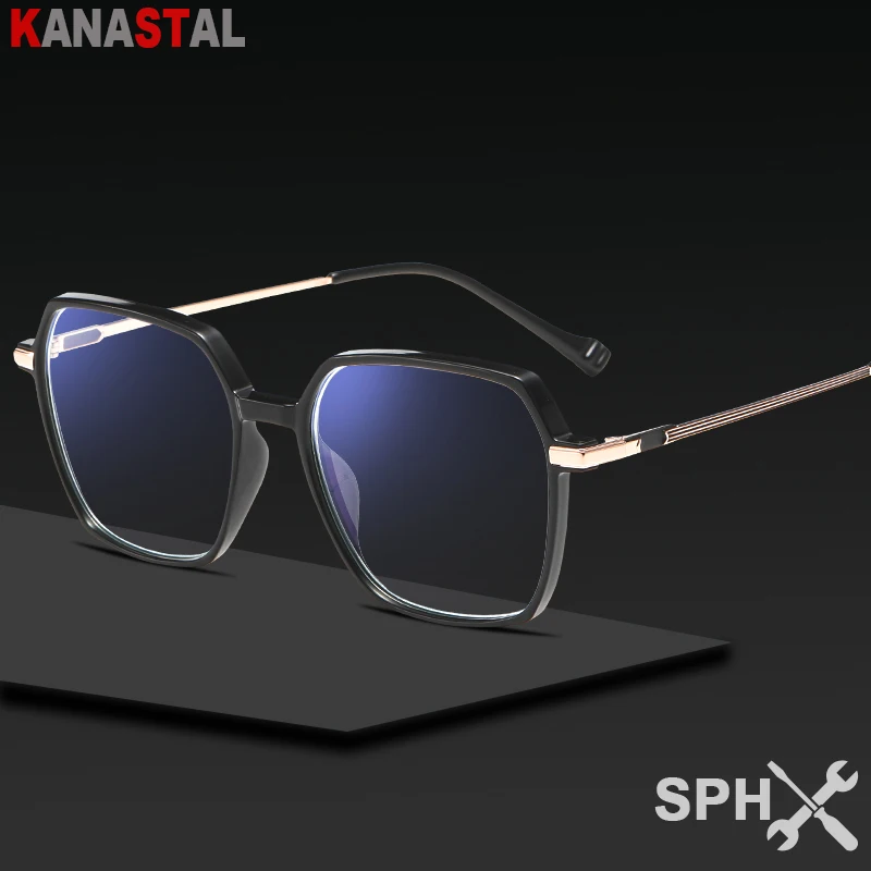 

Мужские и женские очки для чтения по рецепту CR39, анти-синие светильник, блокирующие оптическую близорукость, дальнозоркие очки TR, металлическая оправа для очков