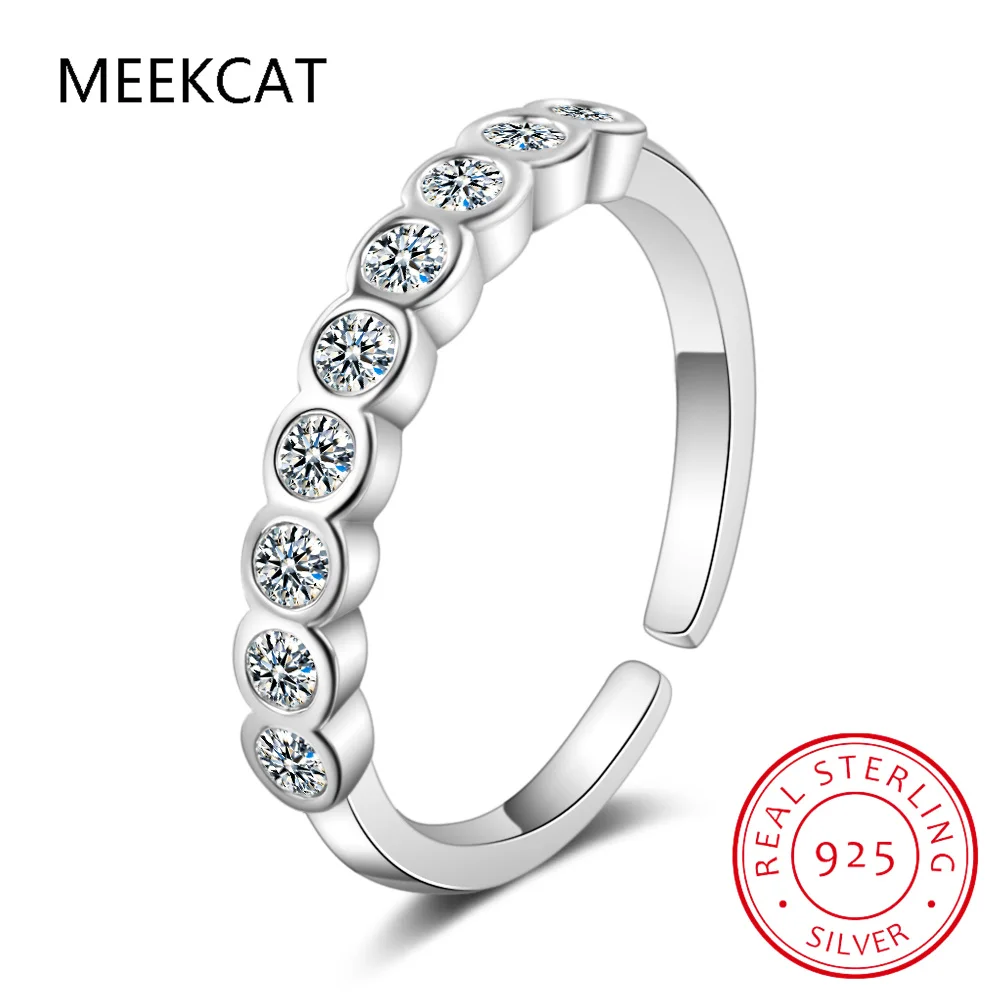 

0.33CT Moissanite Engagement Band Rings 925 Silver Women White Gold Plated Sterling Silver Promise Finger Ring Birthday Gift