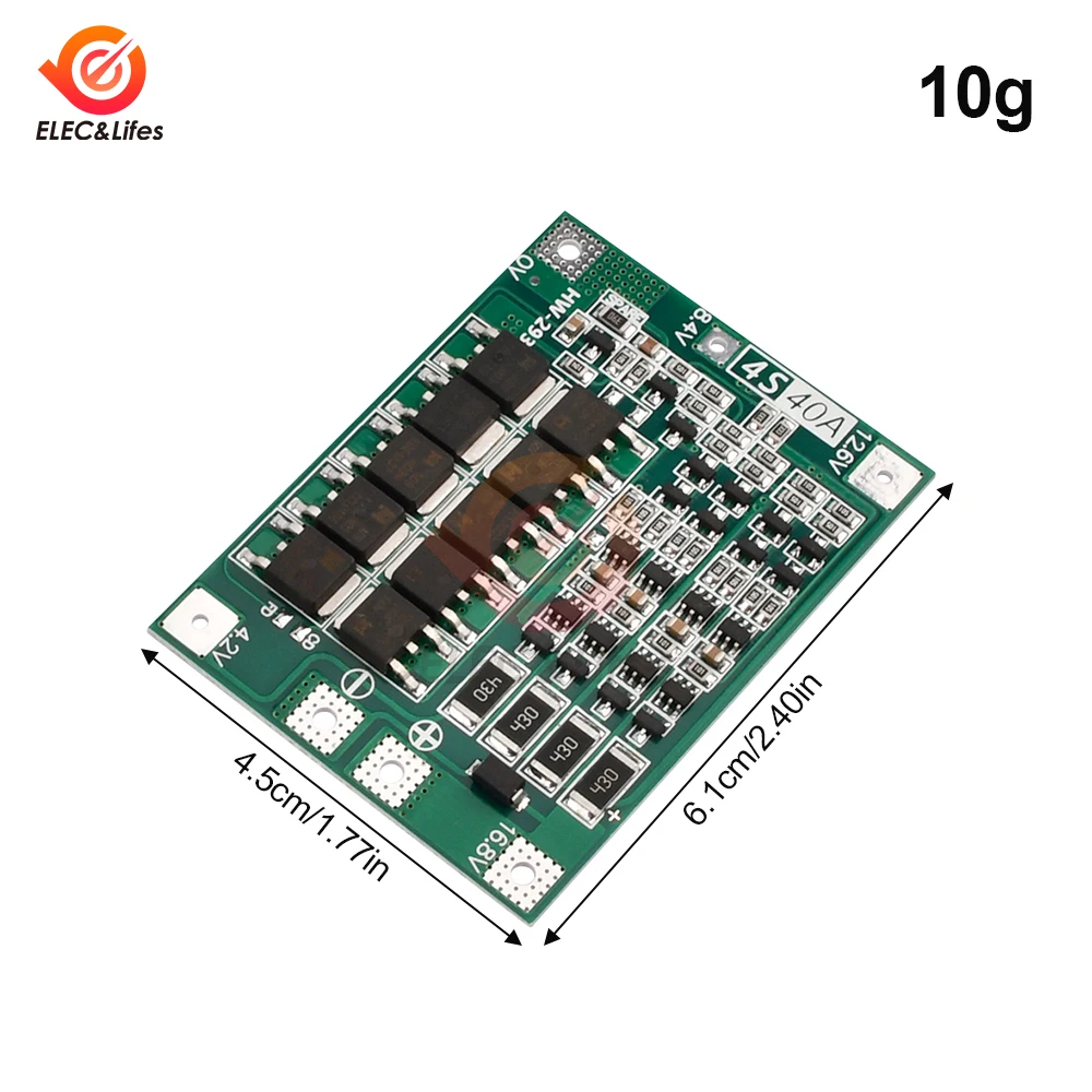 4S 16 8 V 40A Защитная плата зарядного устройства литий-ионной батареи 18650 BMS для