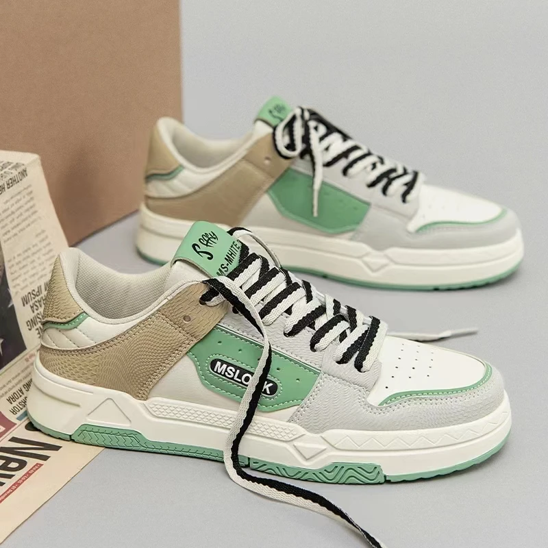 

Student Leather Casual Men Shoes Platform Fashion Designer Luxury Four Seasons Retro Low Top Outdoor Walking Male Sneakers