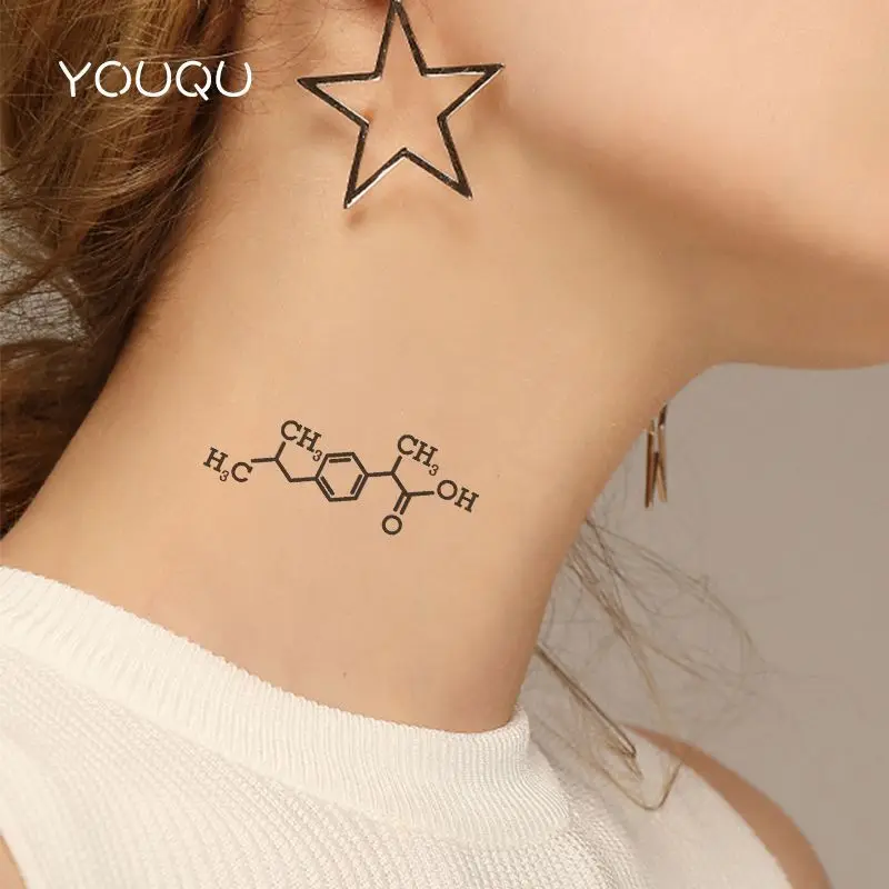 

Element Chemical Formula Small Herbal Tattoo Stickers Fake Tattoos Hotwife Festival Art Tatoo Cute Waterproof Temporary Tattoo