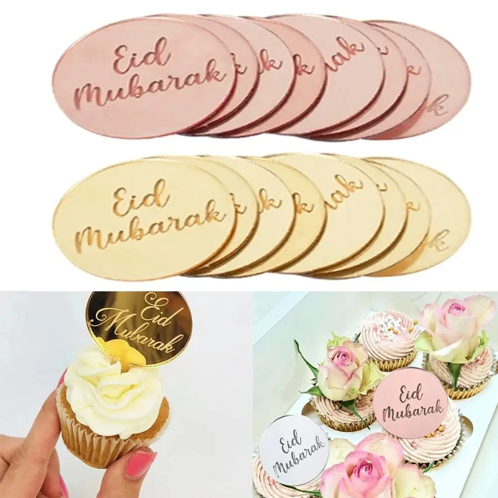 10 Упаковок ID Мубарак Акриловый Топпер Для Торта Круглый Рамадан Карим Исламское