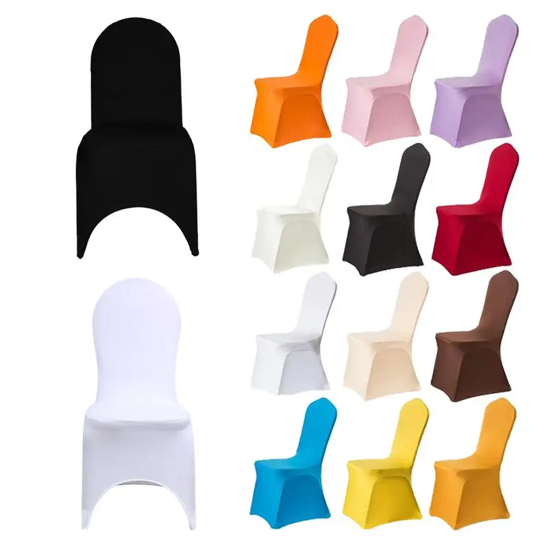 

50PCS Chair Cover Cloth Wedding White Chair Covers Reataurant Banquet Hotel Dining Party Lycra Polyester Spandex Outdoor