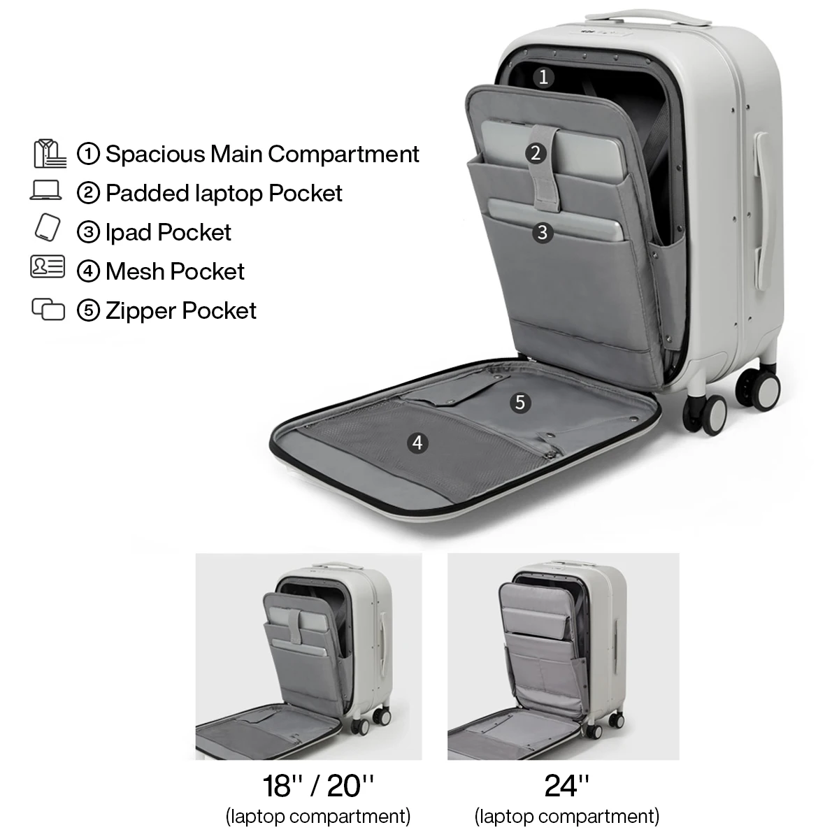 Multifunction Aluminum Frame Suitcase Carry on Rolling Luggage  Universal Wheel Suitcase Password Boarding Case 18 20 24 Inch
