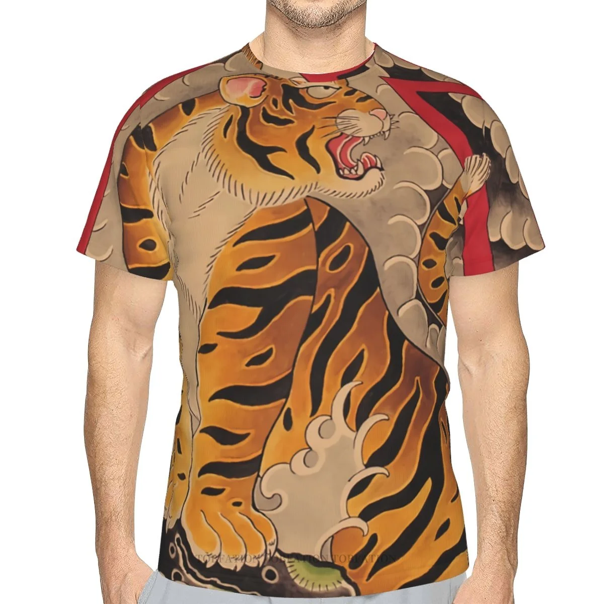 

Traditional Japanese Irezumi Tiger Tattoos Art 3D Print Polyester T-shirt Men Women Gym Short Sleeve TShirt Streetwear Tops