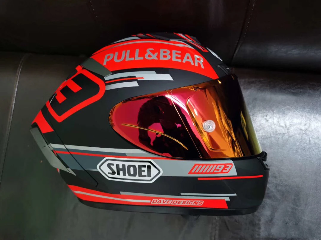 Мотоциклетный шлем на все лицо X14 Marquez черный для езды мотоцикле и велосипеде