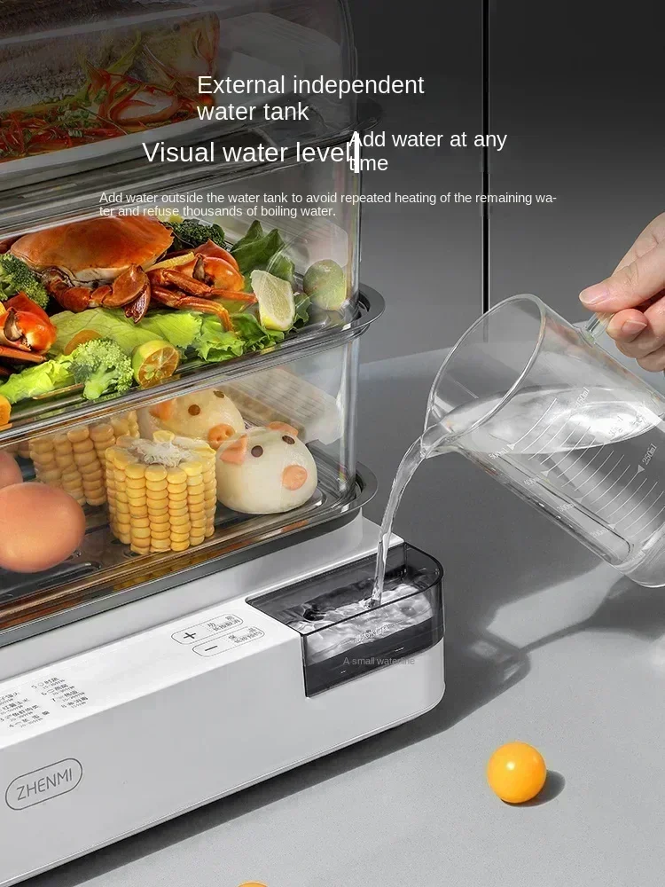 Бытовая пароварка. Маленький. Многофункциональный. Большая емкость. Три слоя.