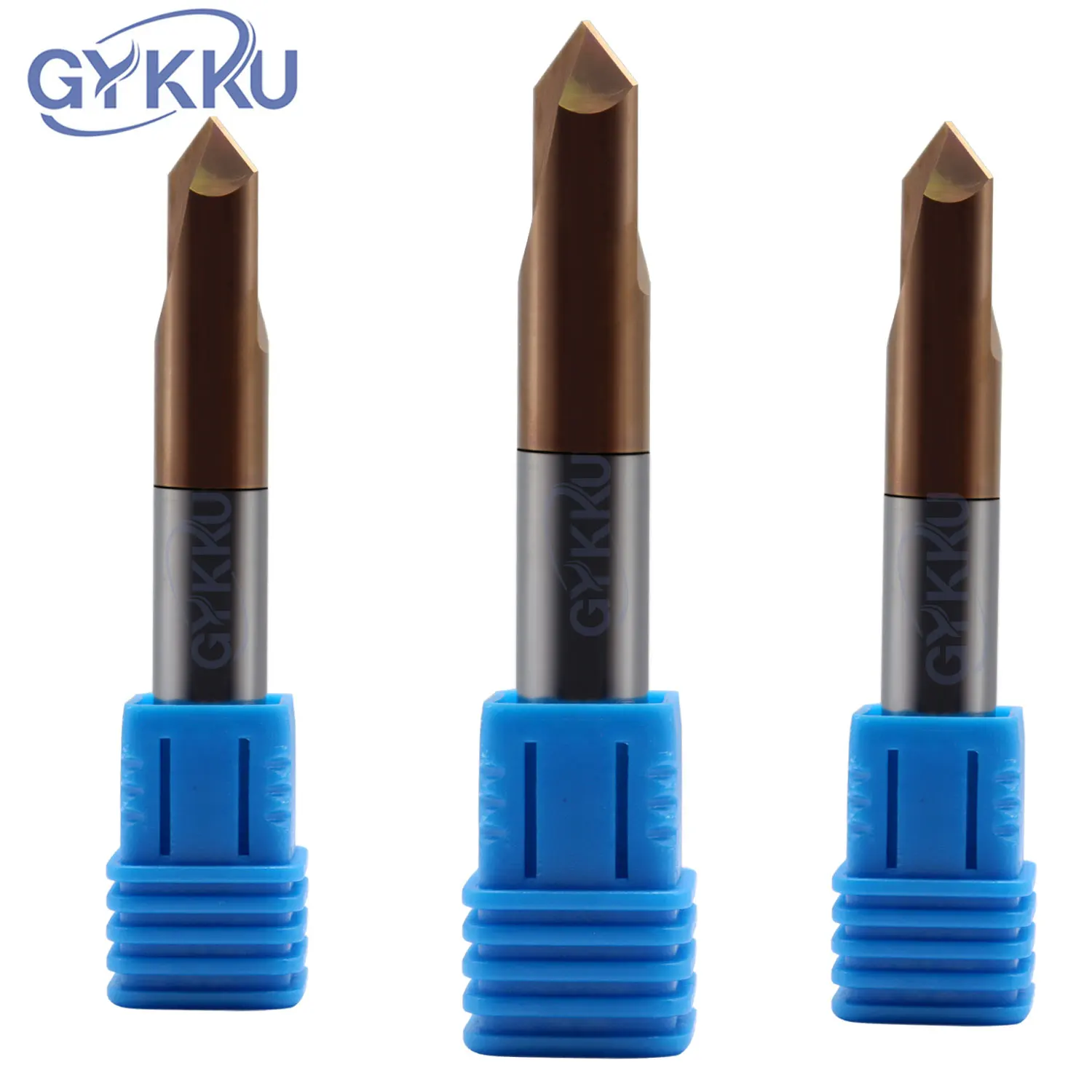 

GYKKU HRC55 Chamfer Milling Cutter 90° Carbide End Mill for Steels Aluminum CNC MachineRouter Bits 2Flutes Chamfering Cutters