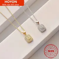 HOYON 18K gold color Pure S925 Sterling Silver Letter M Shape Necklace women's 2022 Trend new Clavicle Chain Fashion jewelry