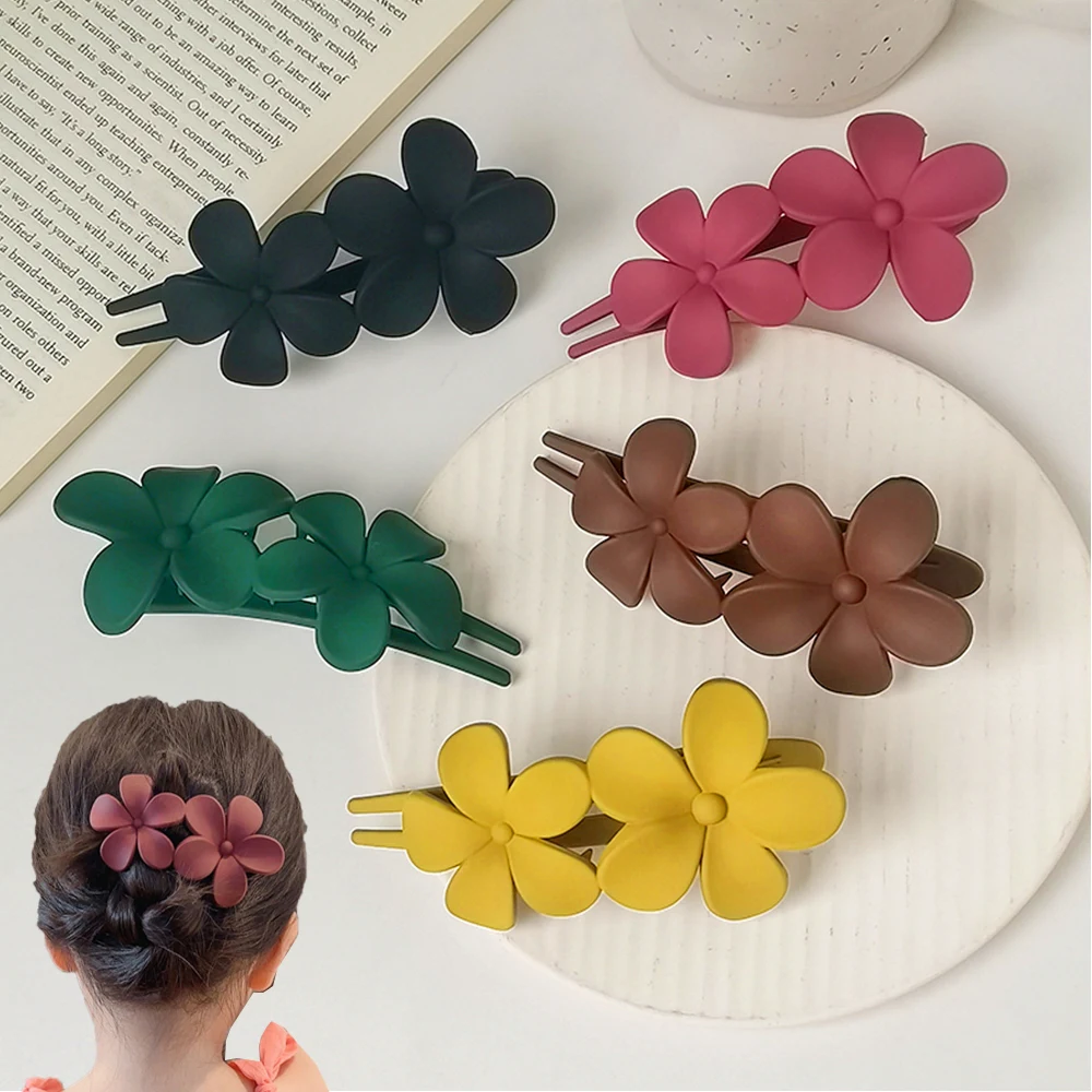 

1pc Hair Clip Fashion Hair Accessories Frosted Flowers Clip Barrettes for Women Girls Hairpins Simple Duckbill Ponytail Headwear