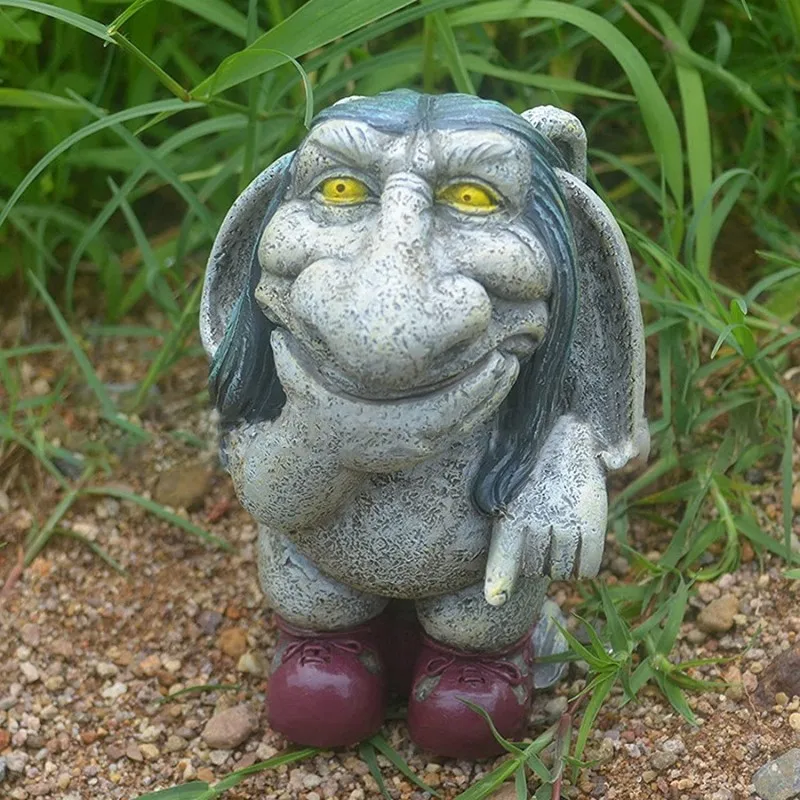 

Thinking Gnome Troll Garden Statue Decor,Cynical Lawn Troll Garden Dwarf,Yard Art for Outdoor Decoration,Patio,Lawn,Garden Gift