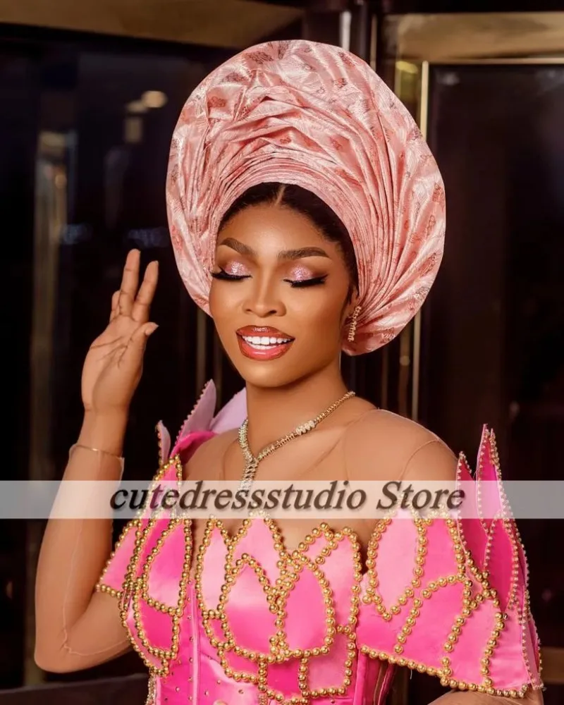 Нигерийские свадебные платья женские роскошные вечерние Scopp с бисером Aso Ebi