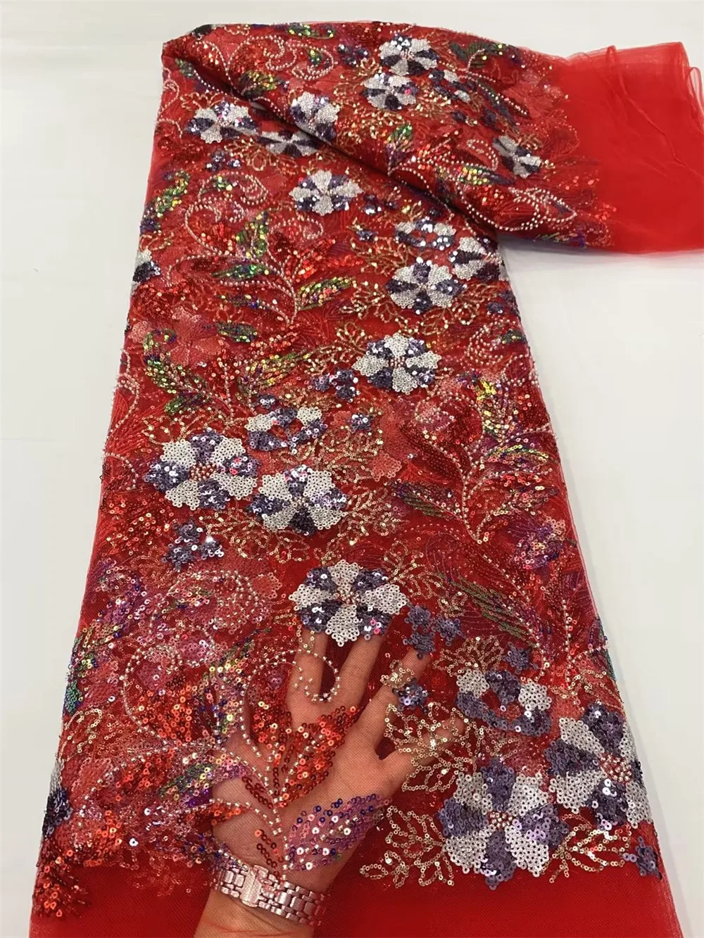 

Высококачественная французская сетка с люрексом 2023 Вышивка Аппликации тяжелые бусины ручной работы африканская Тюлевая сетка вдохновленная тканью F4058