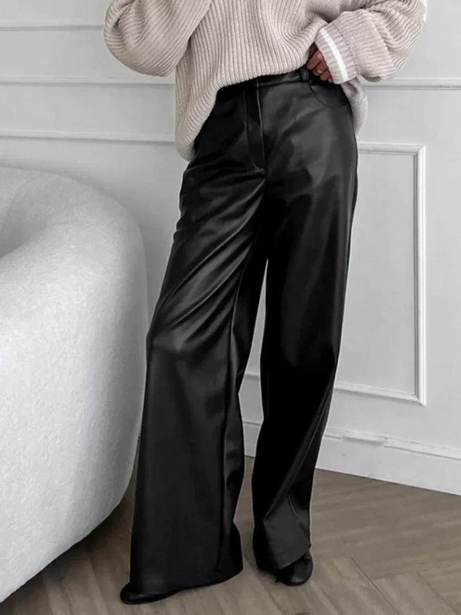 Wolfeel осенние новые черные матовые брюки из искусственной кожи в стиле ретро