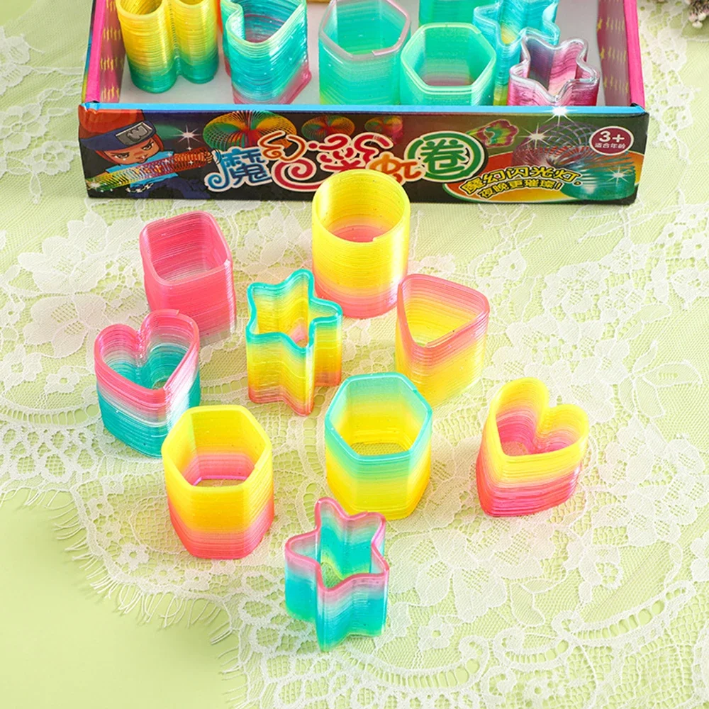 Обучающие радужные неоновые пластиковые весенние игрушки для мальчиков и