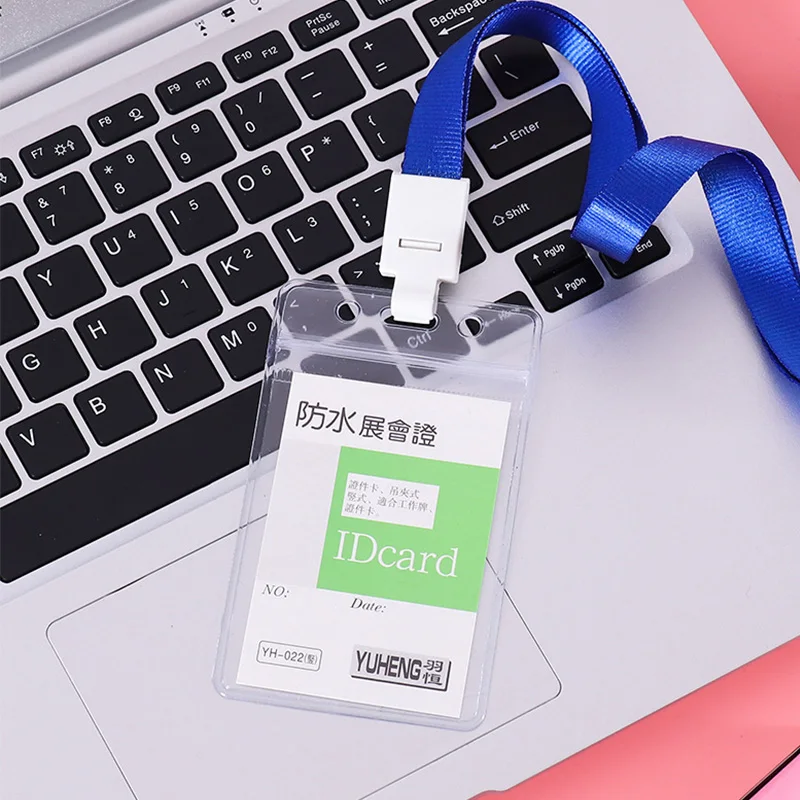 

Transparent Card Cover Lanyard Card Badge Holder for Office School Exhibition with Lanyard Vertical Horizontal Available