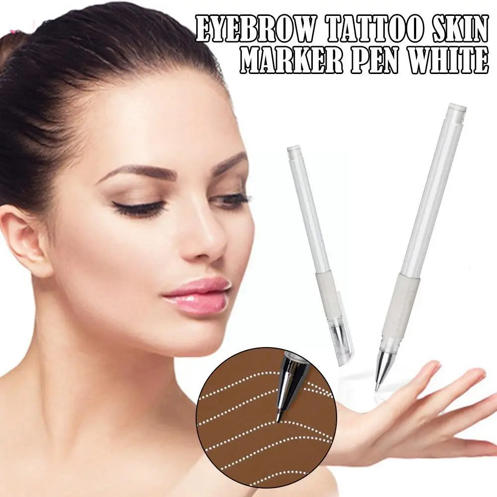 

Eyebrow Marker Pen Tattoo Accessories Waterproof Skin Marking Point Beauty Pen White Fixed Water-based Pen I0H4