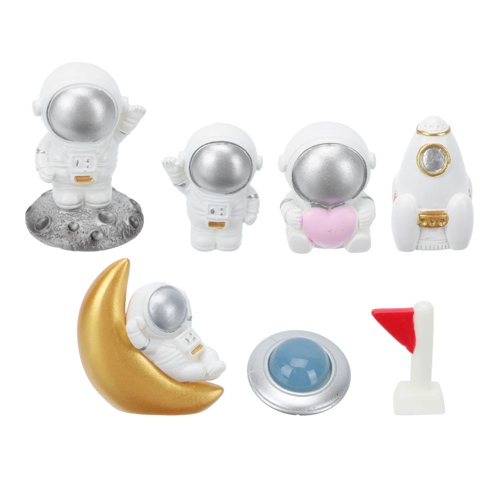 

7 Pcs Planet Resin Statues Indoor Toys Astronaut Figure Car Decoration Astronaut Ornaments Puppet Astronaut Model Toy