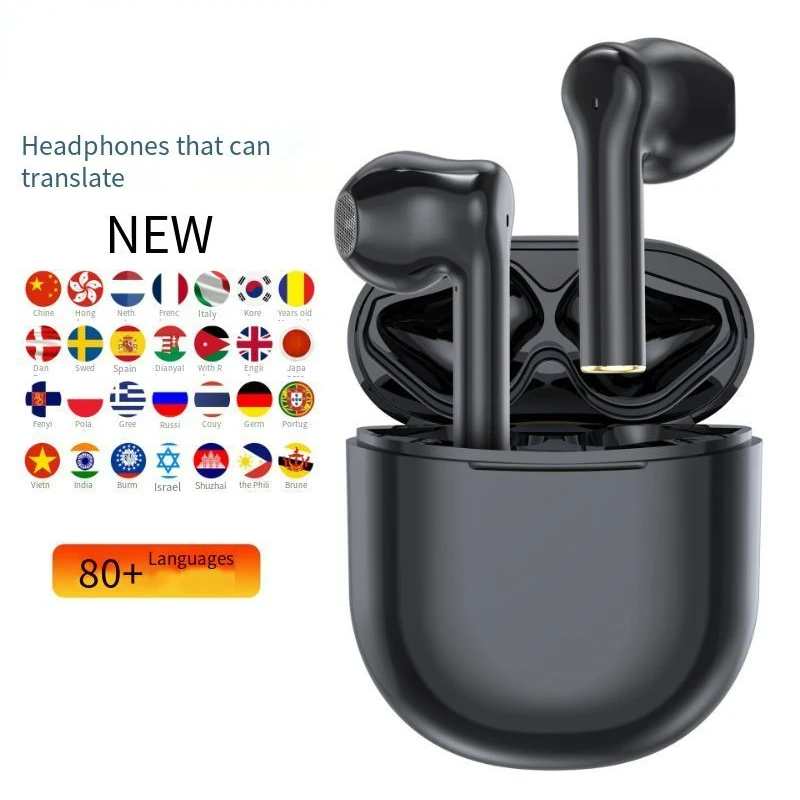 

Translation Headphones 80 Languages Instant Translate Smart Voice Translator Wireless Bluetooth-compatible Translator Earphone