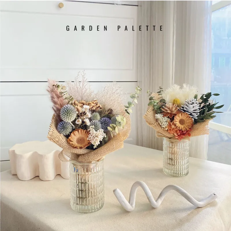 Сушеные маленькие натуральные цветы миниатюрный букет из легсветильник