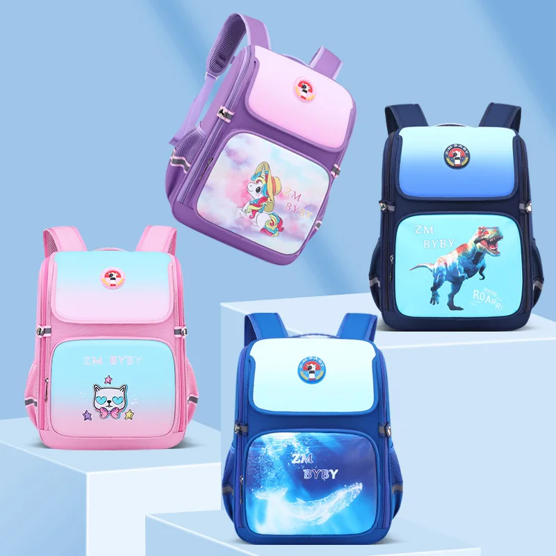 Children Anime School Bags for Girls Unicorn Children Backpacks Cute Cartoon Dinosaur School Backpack for Boys Waterproof Gift