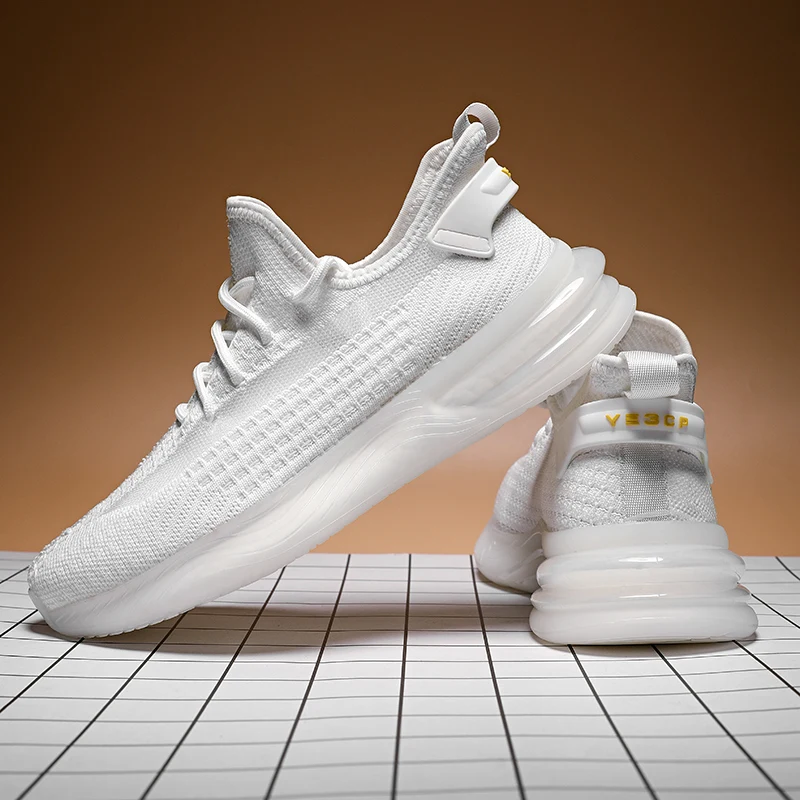 Men's New Shoes Lightweight Running Shoes Fashion Comfortable Walking Sneaker Knit Mesh Male Athletic Shoes