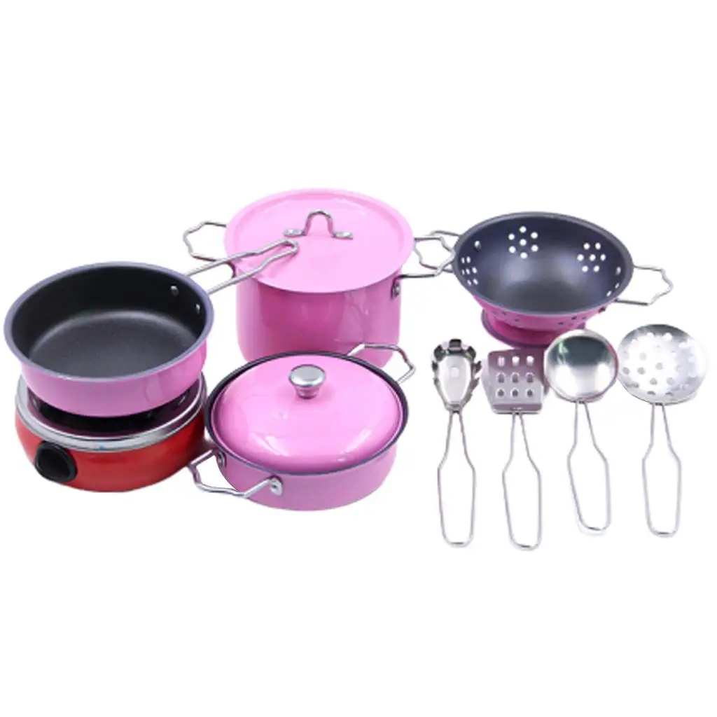 

Pretend Kitchen Play Set for Children, 11-piece Cookware & Accessory Set
