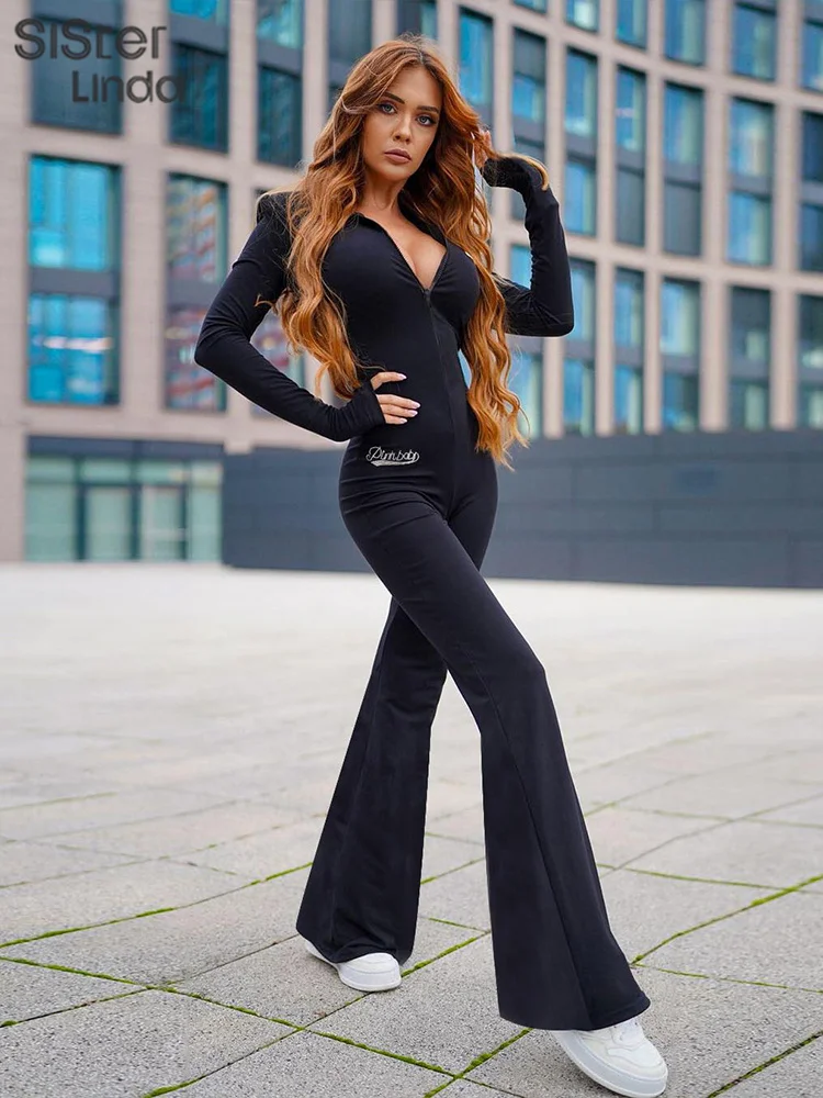 Sisterlinda осенние сексуальные комбинезоны до щиколотки для юниоров K24Q56683 однотонные