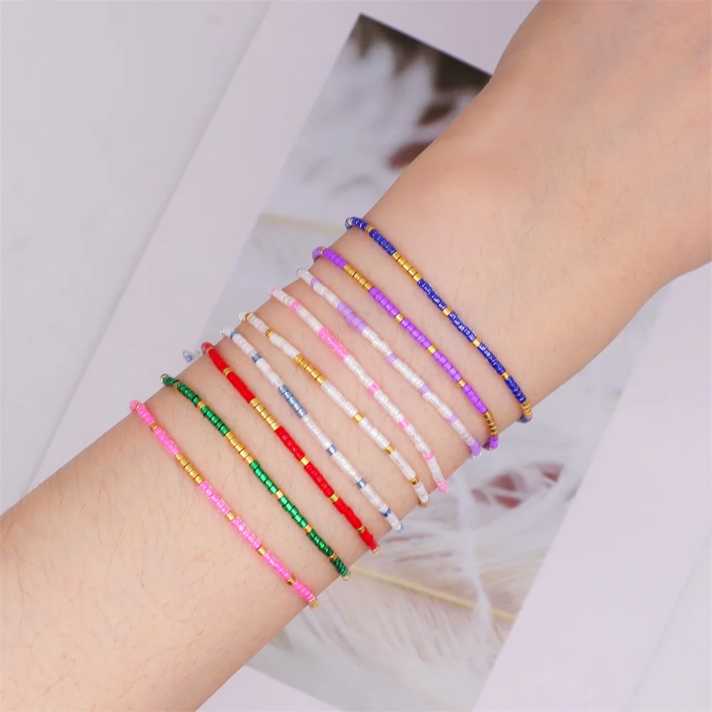 

BLUESTAR Letter Bracelet Miyuki Colorful Beaded MAMA Bracelets Waterproof Handmade Jewelry for Women Mother's Day Gift Pulsera