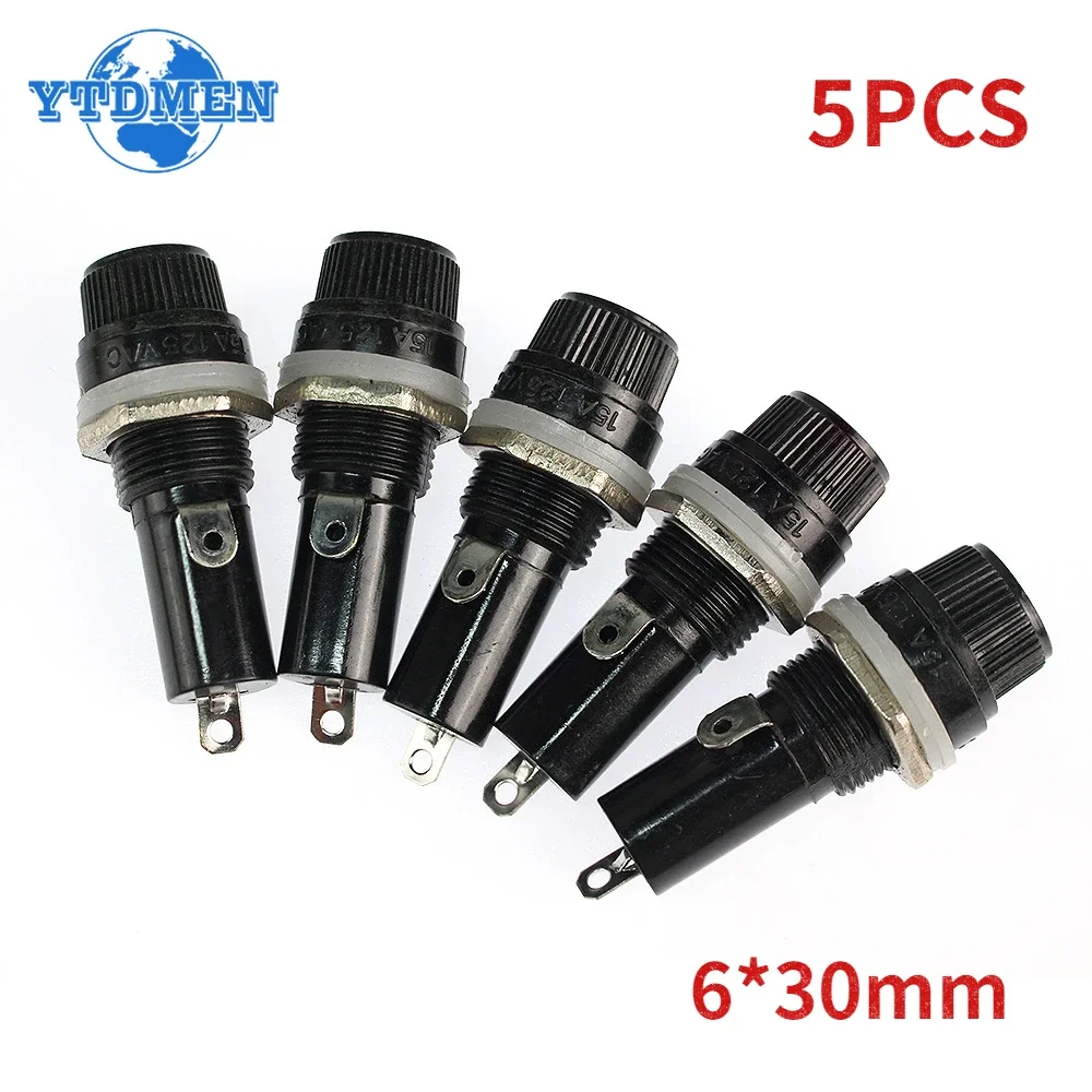 

Держатели предохранителей 6x30 мм, черные, 5 штук