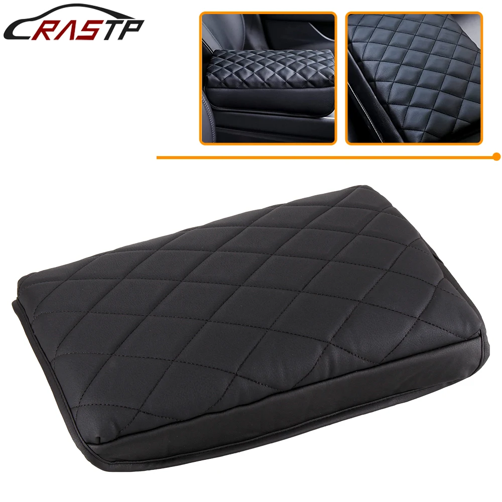 

Car Center Console Cover Compatible Accessories Custom PU Leather Armrest Pad Protection Black For Model 3 Y RS-LKT058