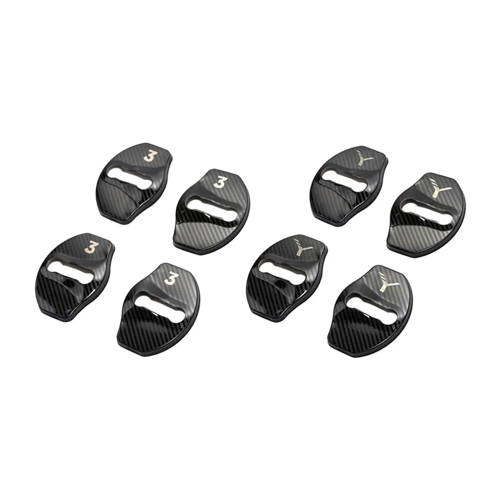 

4x Car Door Locks Protective Buckle Cover Anti-Rust Trim Cap for Tesla Model 3 Y Interior Protection Accessories