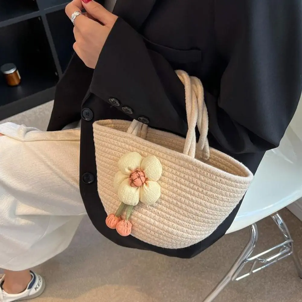 

Large Capacity Bohemian Grocery Handbags Shopping Bag Tote Bag Women Handbag Korean Bag Woven Rope Bag Shoulder Bag
