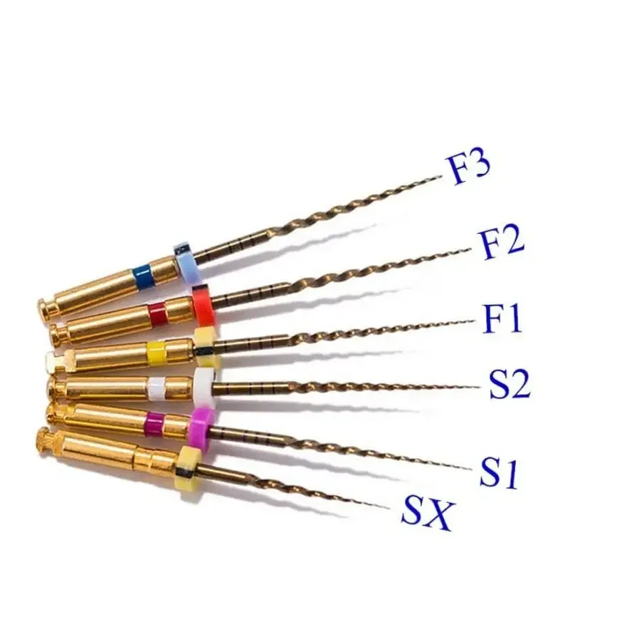 AG 6 шт. стоматологические эндодонтические файлы золотой эндодонтический
