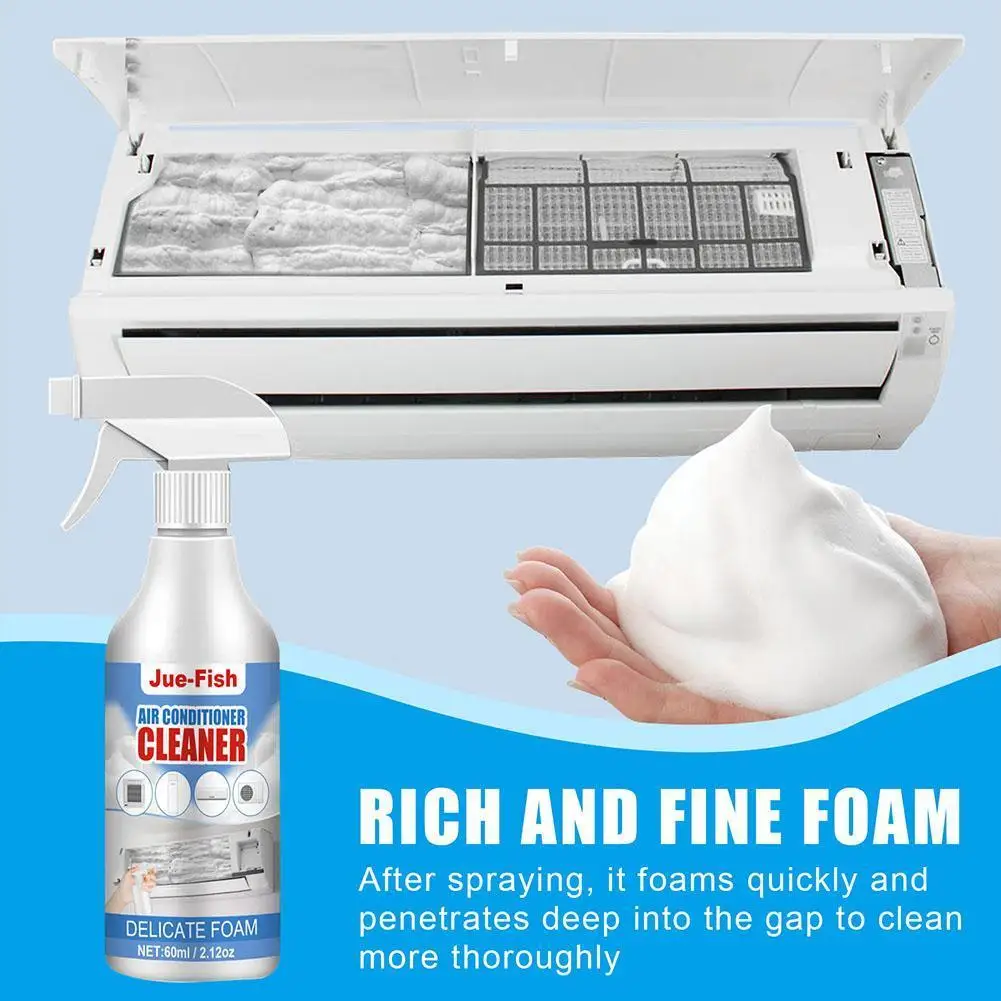 

60ML Air Conditioner Cleaner Multipurpose No Washing Foaming Cleaning Agent Powerful Cleaning For Car Radiators Fan Blades W6T2