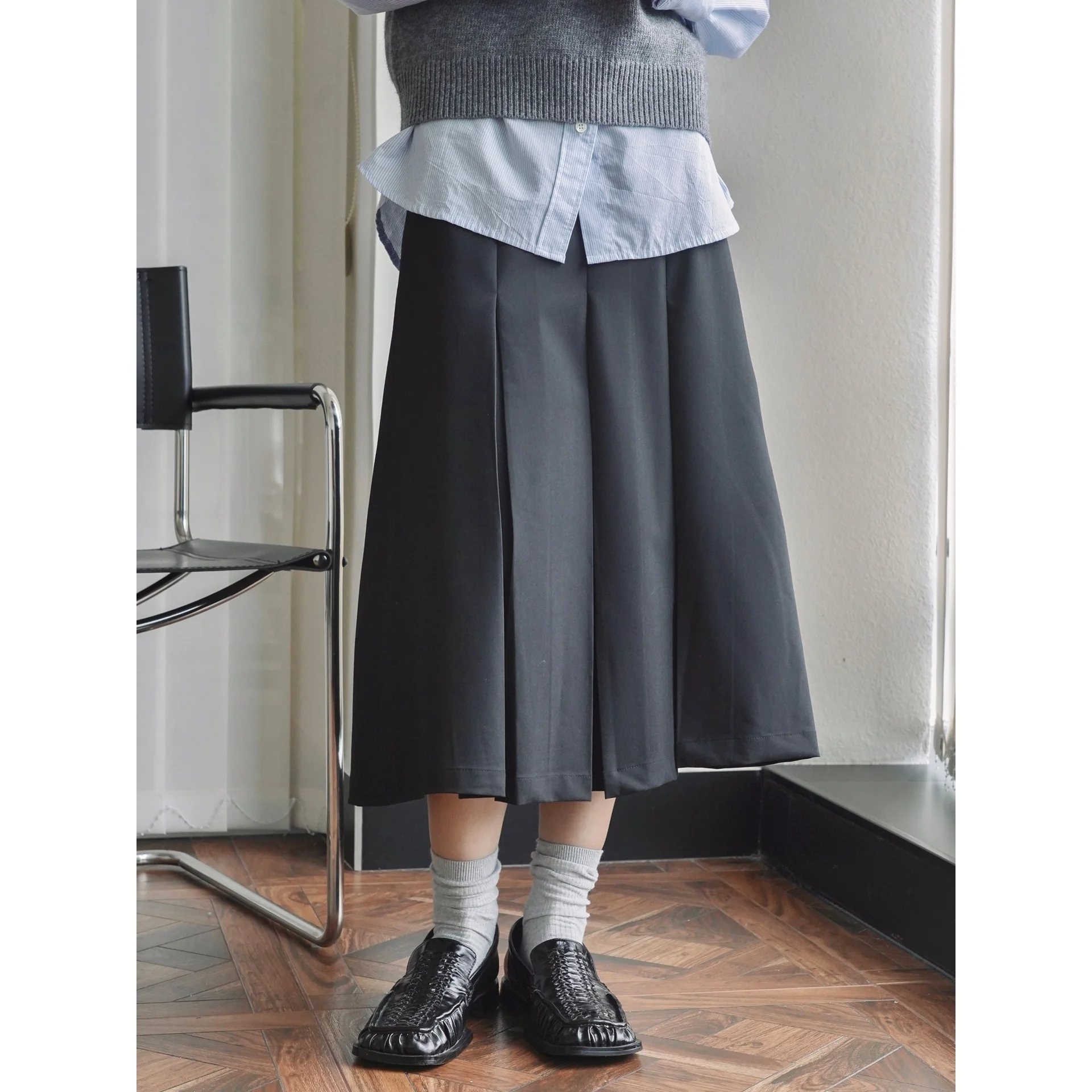 

Autumn Suit Midi Skirt High Waist Loose Slim A-line Casual Long Skirt For Women