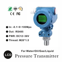 lcd pressure transmitter oil water gas pressure sensor 0 100mpa rs485 output pressure sensor