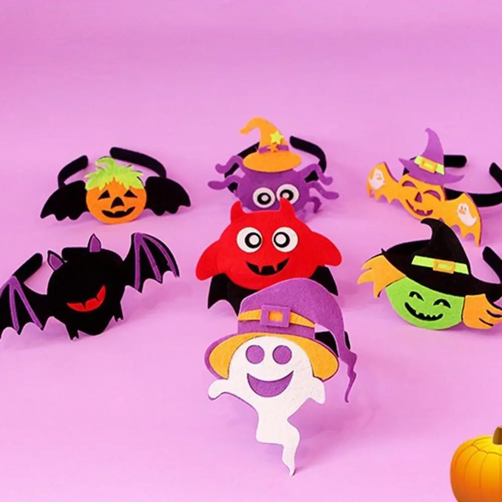 

2Pcs New Halloween Jewelry Pumpkin Head Band Hair Band Hair Clip Ghost House Performance Prop Children's Funny Jewelry
