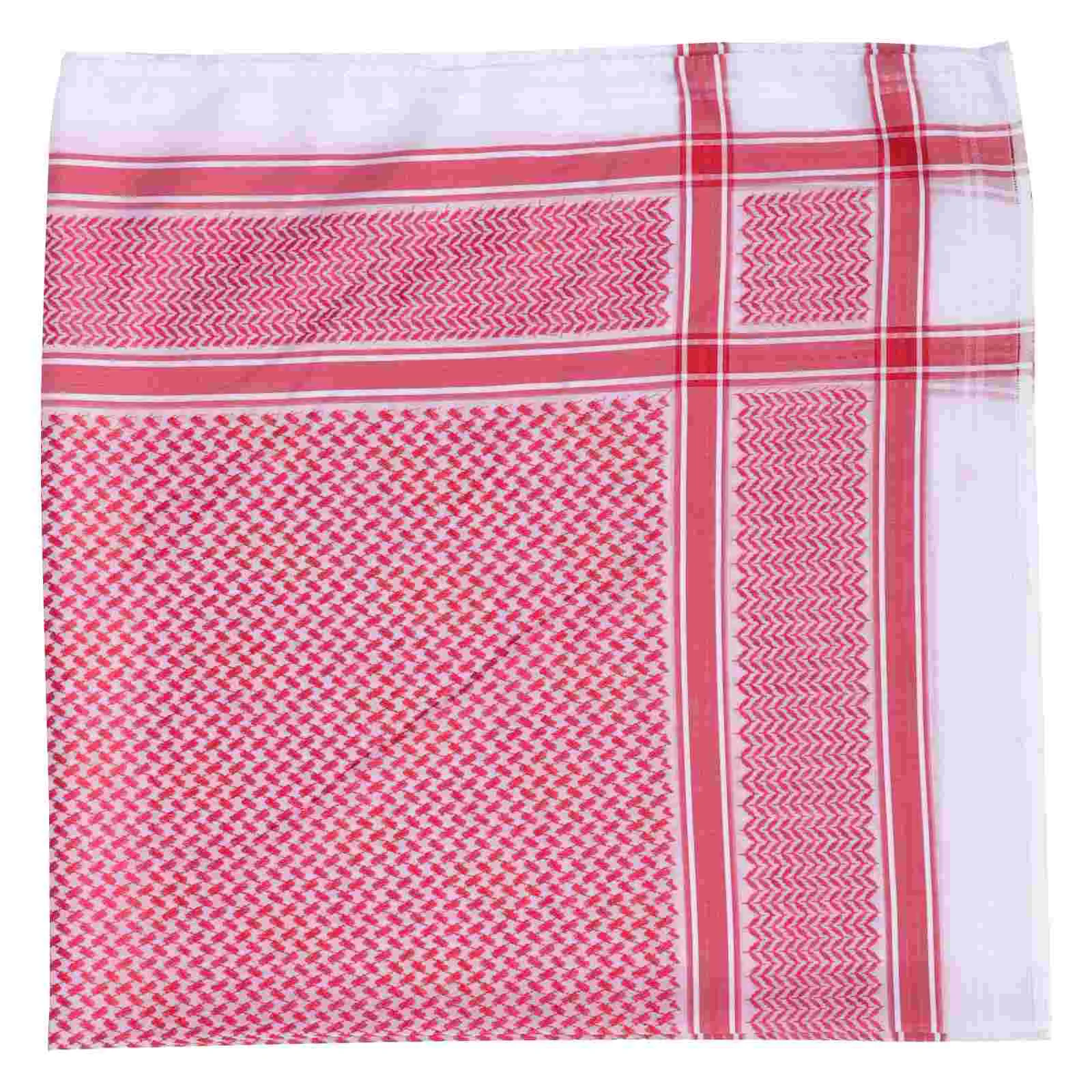 

Men's Headscarf Neck Shawl Dresses Casual Arab Middle East Shemagh Fabric Muslim Headwear Dubai Kerchief Travel Desert Scarf