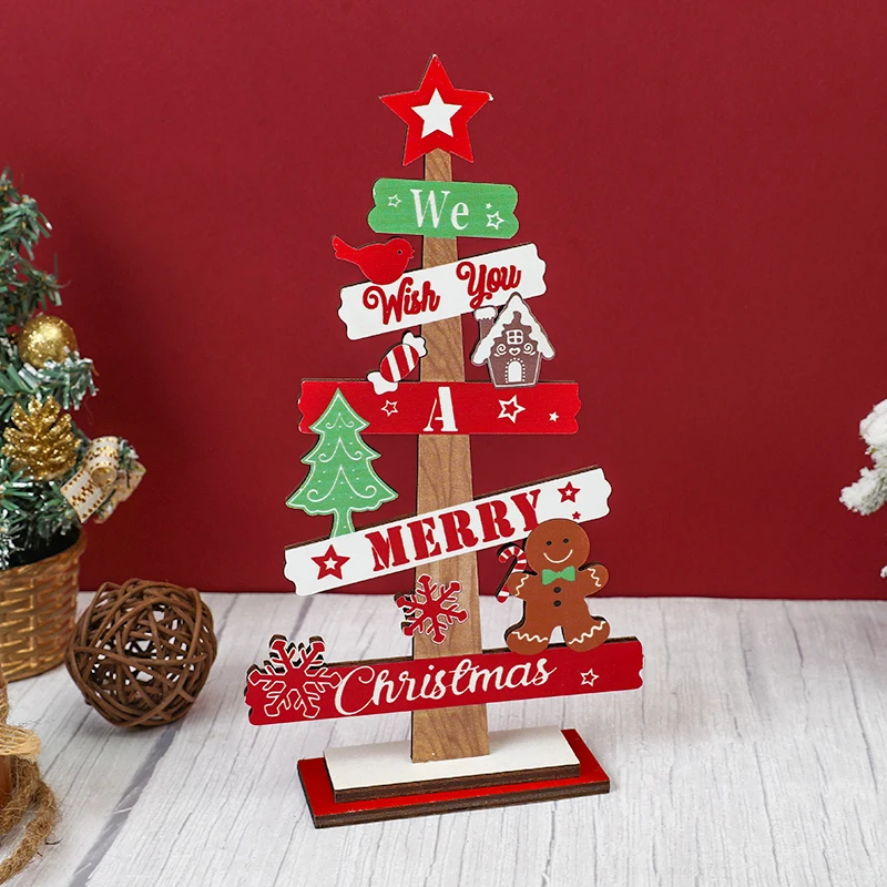 Настольный рождественский елочный орнамент деревянный пряничный человечек знак