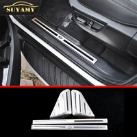 4pcs car door sill scuff plate protector decor strip anti scratch sticker for land rover freelander2 stainless steel car styling