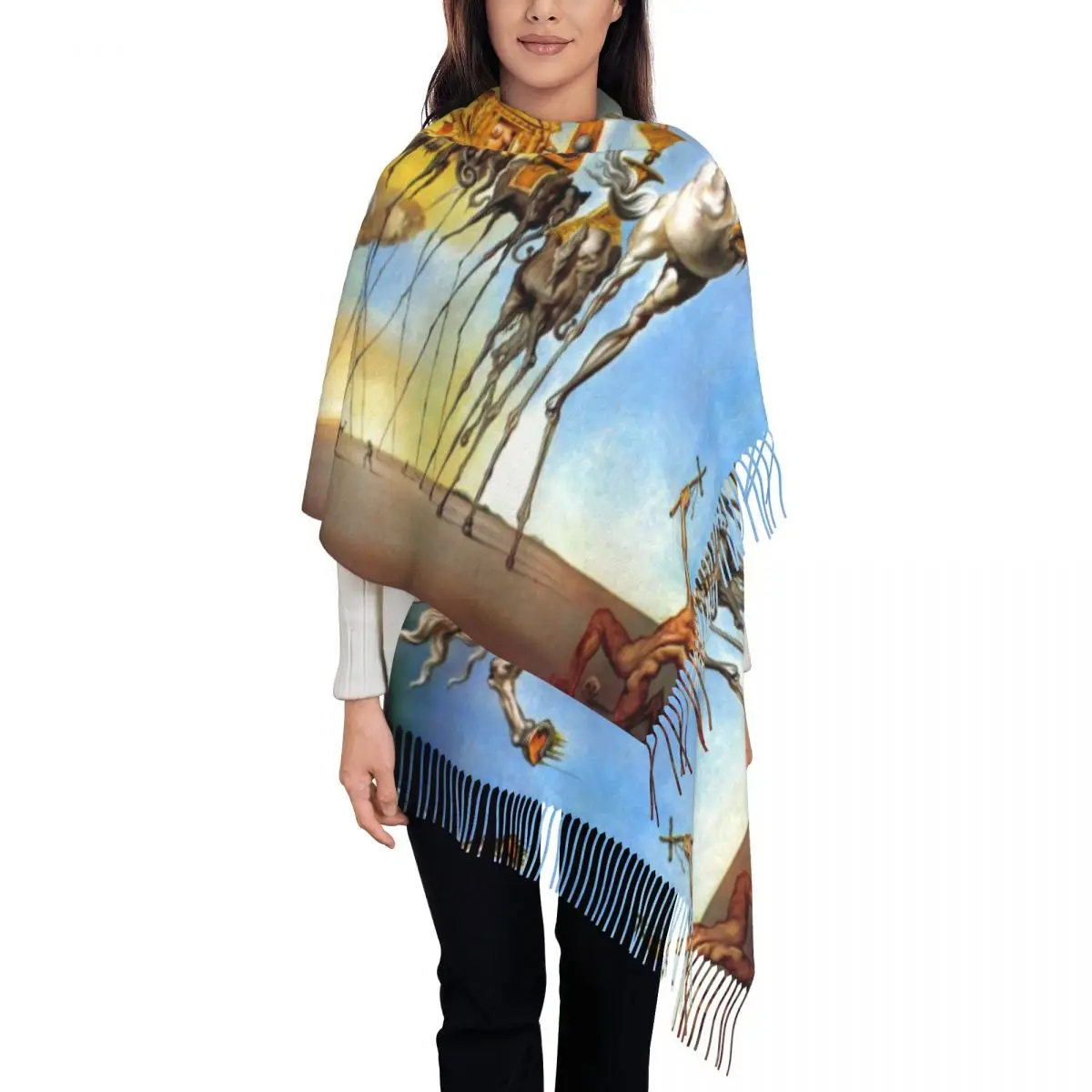 Женская зимняя шаль с принтом Сальвадора Дали, сюрреалистичность