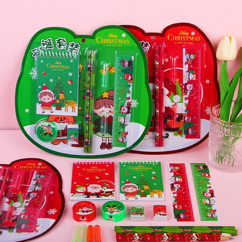 

Набор детских канцелярских принадлежностей, Подарочная коробка, карандаш для рождественских открыток, 8 шт., школьные принадлежности, призо...