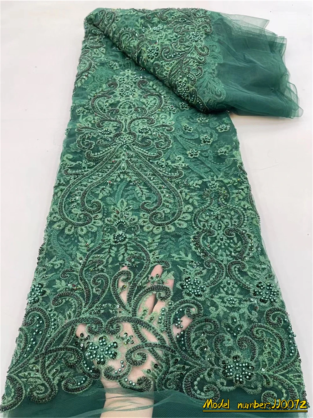 

2023 Latest Fashion African 3D Flower Embroidery Lace Fabric High Quality Handmade French Tulle Lace Fabric for Wedding JJ0072