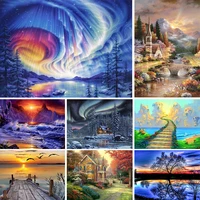meian 1114ct embroidery painting landscape fantsy cross stitch kits dmc printed canvas diy handmade home decoration
